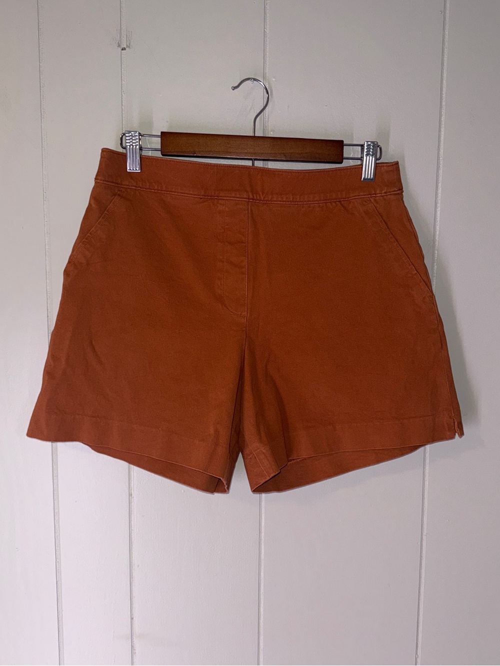 SPANX Rust Brown High Rise Tailored Shorts Womens M